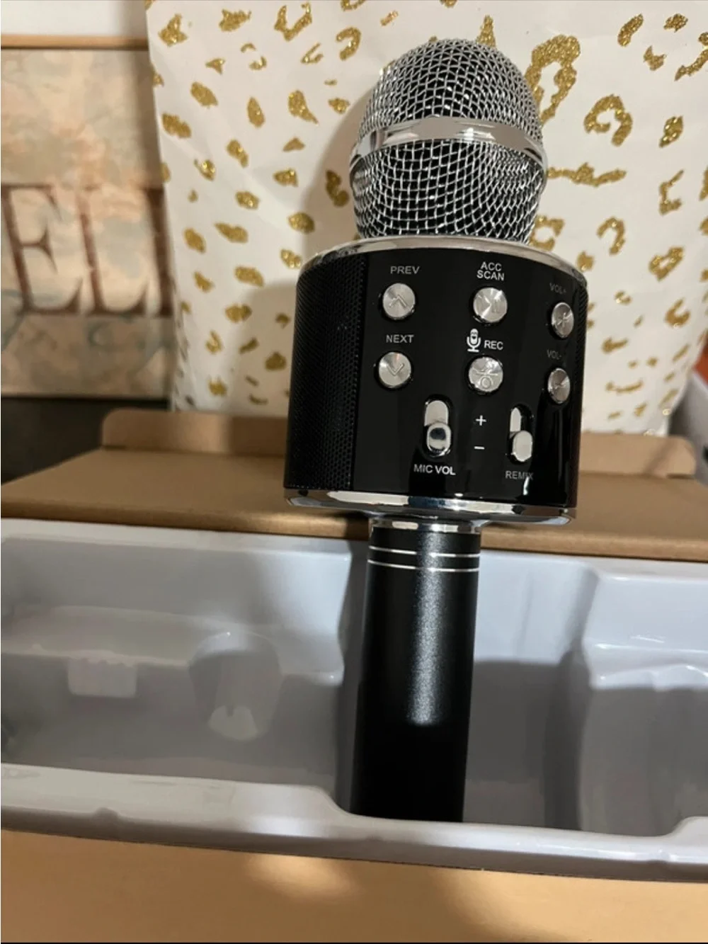 WS-858 black Wireless Karaoke Microphone